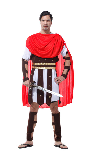 Ancient Roman Warrior Costumes Men Masquerade Party Cosplay Clothes Gladiators Knight Julius Caesar Adult Fantasia Fancy Dress