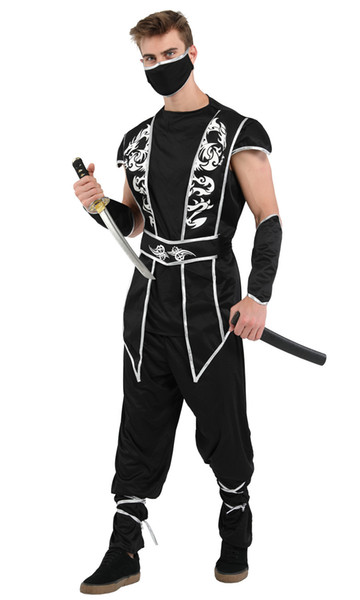 Shanghai Story Men's Halloween Costume Ninja Cosplay Adult Costumes Black