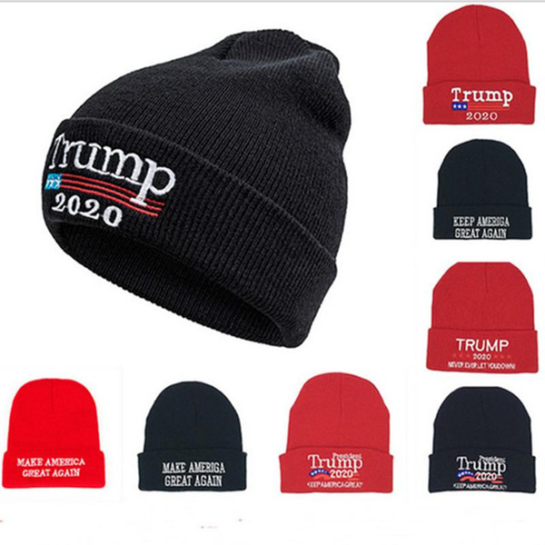 Embroidered Trump Beanies Knitted Winter Hats Women Men Junior Sports Outdoor Skull Caps Warm Woolen Knit Skiing Hat Casquettes B81301