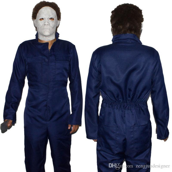 Mens Halloween Designer Jumpsuits Cosplay Theme Costume Lapel Neck Long Sleeve Solid Color Festival Homme Clothing