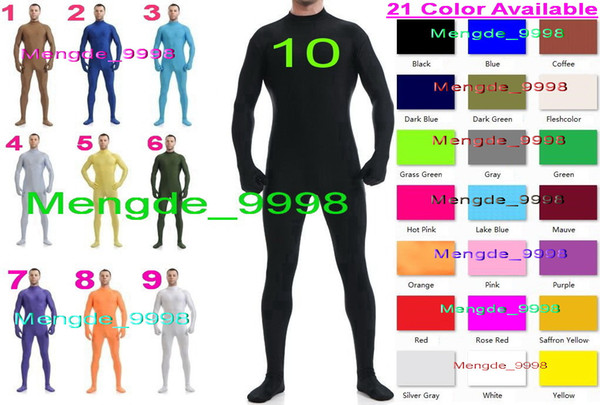 New Lycra Spandex Men Body Suit Catsuit Costumes 22 Color Lycra Zentai Men Costumes Outfit Halloween Cosplay Suit M018