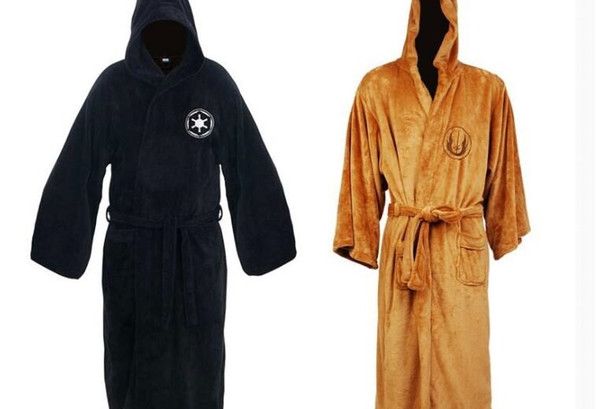 The Classic Adult Bathrobe Jedi Fleece Hooded BathRobe Cosplay Costumes For Men