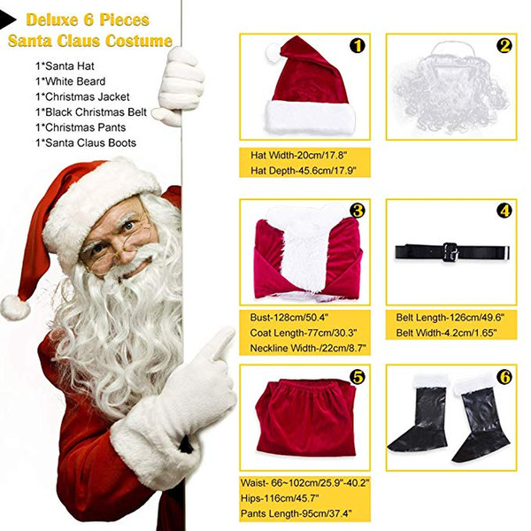 New arrival Theme costume Christmas Santa Claus Costumes Christmas Santa Fancy Suits Costumes Party Cosplay Outfits