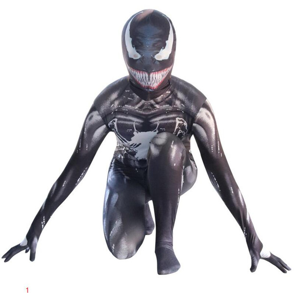 New Halloween Costume Designer Mens Jumpsuits Hot Luxury Venom Role-playing Suits for Men Movie Character Venom Mens Clothing S-2XL