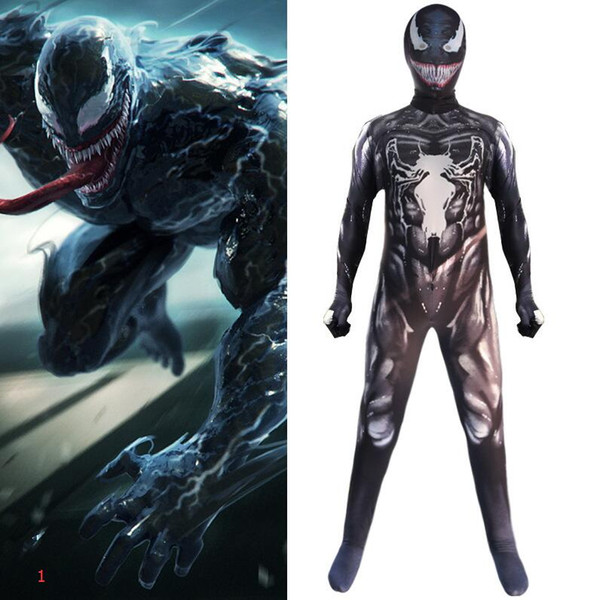 Halloween Costume Designer Mens Jumpsuits Luxury Venom Role-playing Suits for Men Movie Character Venom Mens Clothing S-2XL