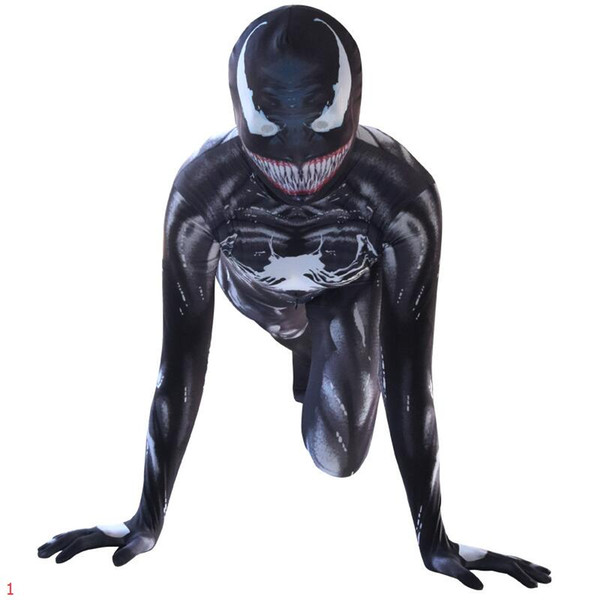 New Halloween Costume Designer Mens Jumpsuits Luxury Venom Role-playing Suits for Men Movie Character Venom Mens Clothing S-2XL