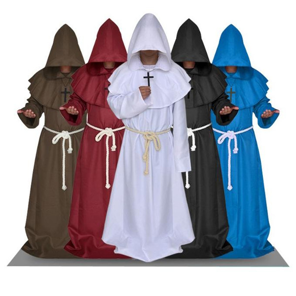 Men Designer Costumes Halloween Costumes Medieval Monks Robes Priests Christian Churches Clothing Mens Priest Costume