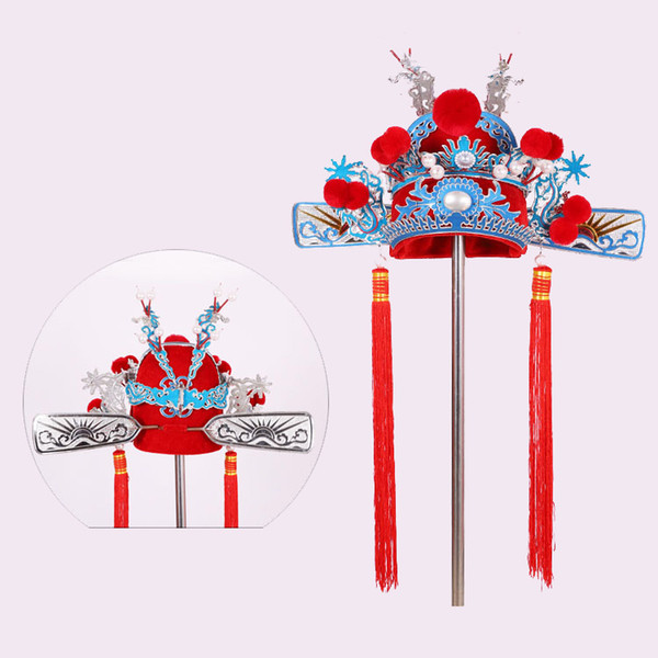 Drama Costume Accessories Chinese Peking Opera Headgear Ancient groom wedding crown carnival halloween cosplay performance hat