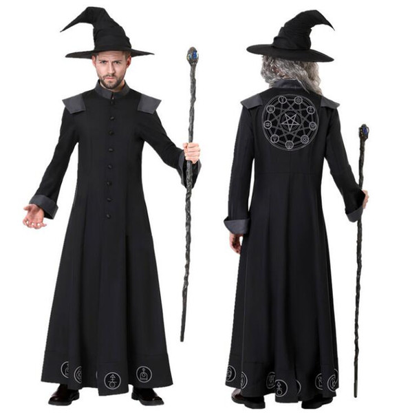 Halloween Cosplay Uniform Mens Designer Suits for Halloween Costumn Luxury Wizard Suits for Men Classic Wizard Costumes Wholesale