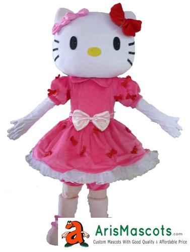 100% real photos Adult size cute mascots hello kitty mascot costume cartoon mascots fancy dress costumes kids carnival party dress