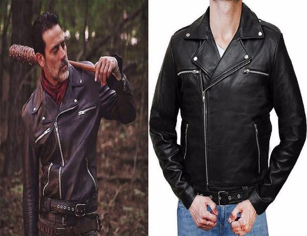 The Walking Dead Negan Leather Jackets Black PU leather Cosplay Coat Costumes High Quality