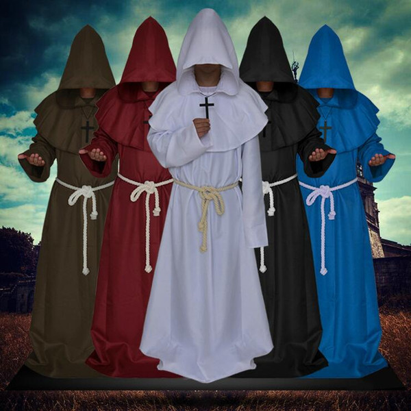 Popular Halloween Cosplay Suits Fancy Designer Mens Cosplay Costume With Clothes+cross+rope Luxury Mens Costumes 5 Colors Optional