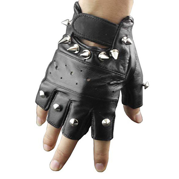 Men Leather Gloves High Quality Slip-resistant Half Finger Faux Leather Fingerless Gloves Bicycle Anti Skid Fitness Gloves