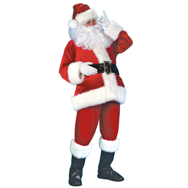 Christmas Costume Christmas Men's Suit Santa Claus Dress Up Clothes Christmas Hat Set