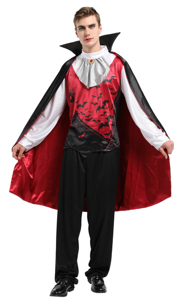 Shanghai Story Carnival Gothic Scary Halloween Costumes for Adult Vampire Cloak Men