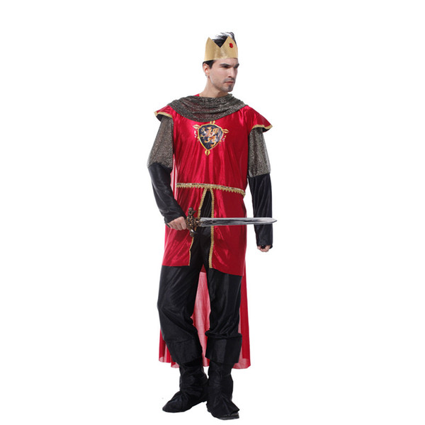 Shanghai Story Noble red king costumes prince cosplay men Halloween costumes party masquerade performance clothes suit