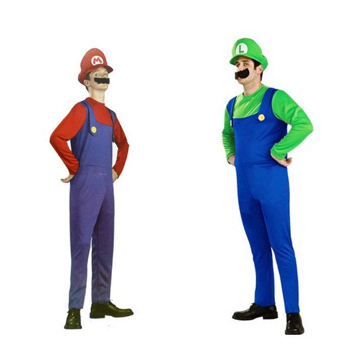 Two Colors Super Mario cosplay costumes big size for adult suit for 165-175cm height Halloween,Christmas costumes