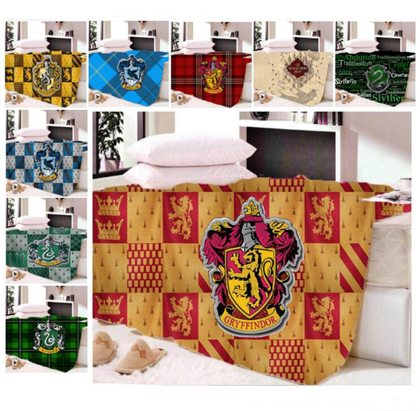 Harry Potter School Crest Blanket Winter Dual Layers Fleece Blankets for Kids Adult Cosplay Capes Home/Sofa Travel Cover Quilt 24colors