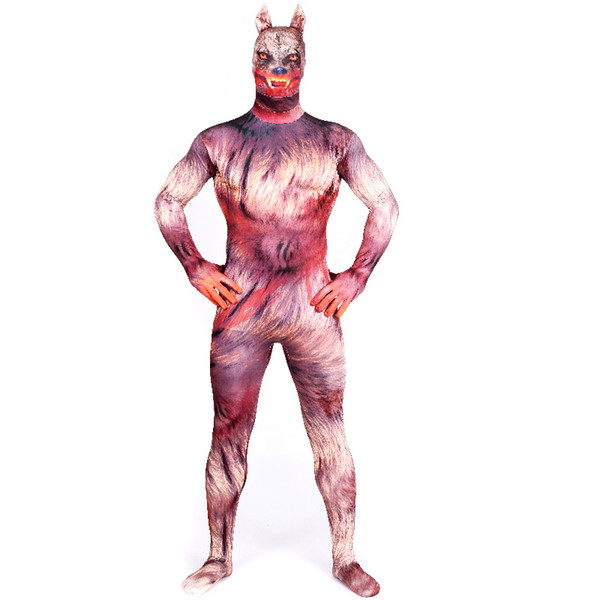 Stage Performance Cosplay Zentai Costume Multicolor Thriller Werewolf Lycra Spandex Suits Christmas Cosplay