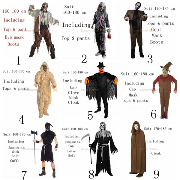 27 Style Halloween Costumes For Women And Men Adult Terror Cosplay Funny Clothes Bleach Pirate Maid Surgical Doctor Zombie Horror Costume