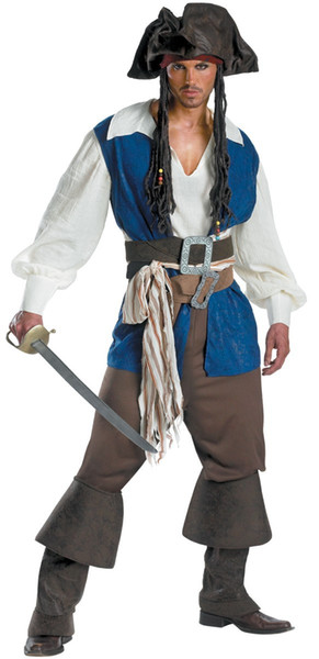 Men's Pirate Costume Cosplay Captain's Clothing Halloween Men's Team Dress Up Uniform Halloween Cloth For Men Halloween Costume Set Wholesal