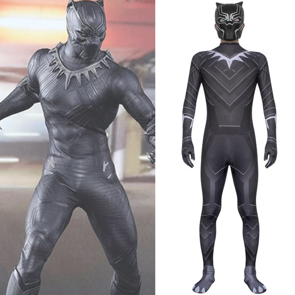 Captain America 3 Civil War Black Panther Cosplay Costume for Halloween Party