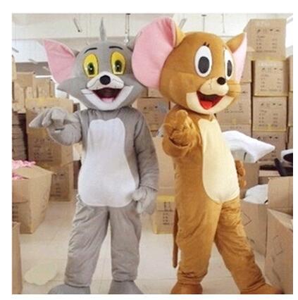 Tom Cat and Jerry Mouse Mascot Fancy Dress Outfit Chirstmas Adult Size Cartoon Costume