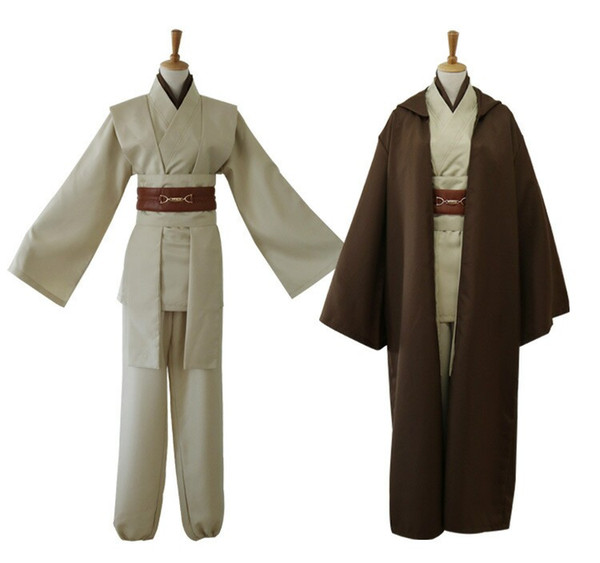 Cos Jedi Knights Outi Wang Kenobi Full Costume Halloween Mandatory Role Playing Black and Brown S--XXL