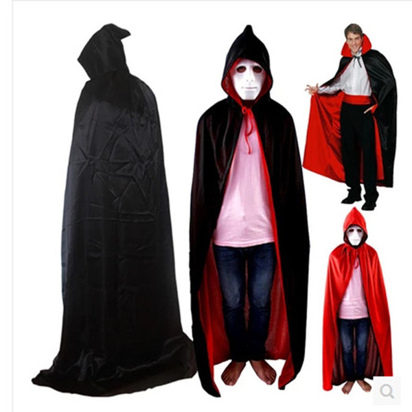 2018 Halloween Cosplay Vampire Costume Clothes For Men Children TV Show Bloodsucker Costume Cloak Cape Wind Dust Stand Collar And With Caps