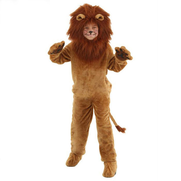 Halloween Animal Lion Party Dress School Event Kids/Adult Cos Fancy Dress Xmas Brown Lions Birthday Boy Man Costumes