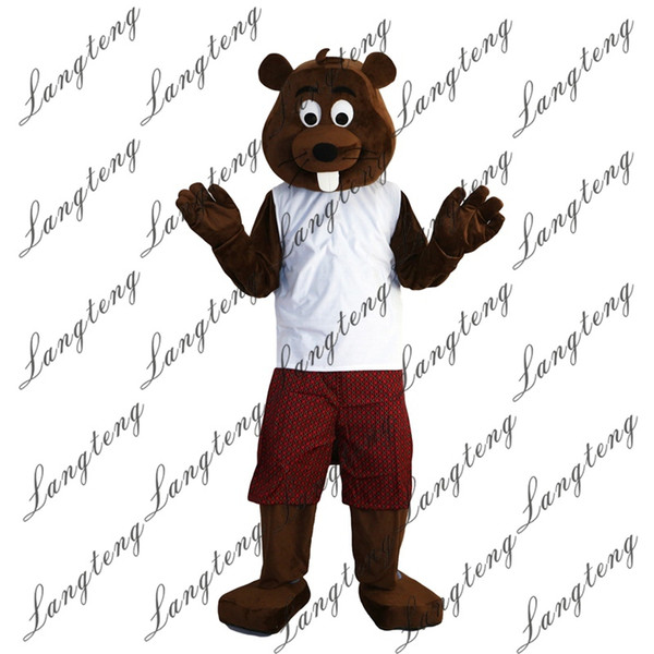 New Hot Sale Castor fiber beaver Mascot Costume Adult Size Halloween Outfit Fancy Dress Suit 