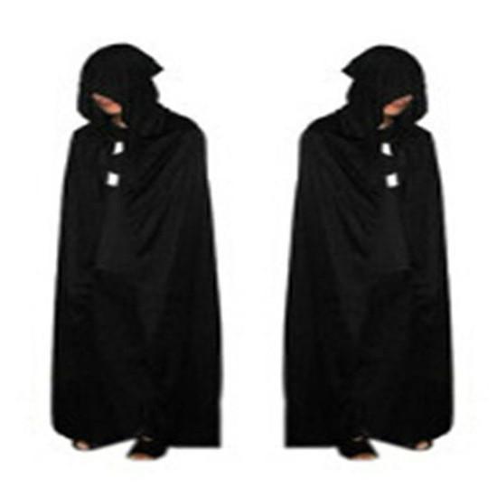 Halloween Decorations Black Halloween Costume Theater Prop Death Hoody Cloak Devil Long Mantle Wizard/Vampire Dress Smock FA04