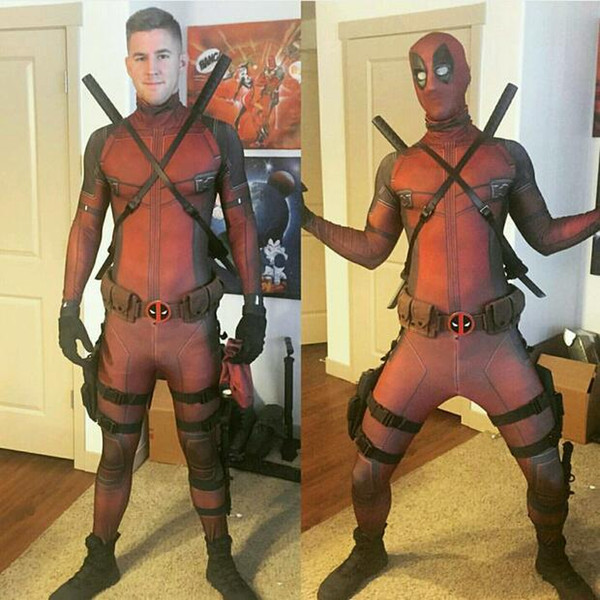 New The Avengers Deadpool Cosplay Halloween Costumes man Fancy Costumes Slim tight Theme Deadpool Costume Roleplay