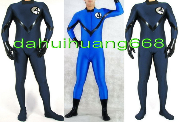 Fantasy Men 4# Body Suit Costumes New 2 Color Lycra Spandex Fantastic Men 4# Suit Catsuit Costumes Fantasy Superhero Cosplay Costumes DH155