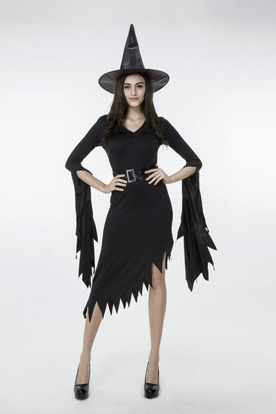 Glamcare Witch Costumes Black Irregular Sisters Dressed in Witch Dresses