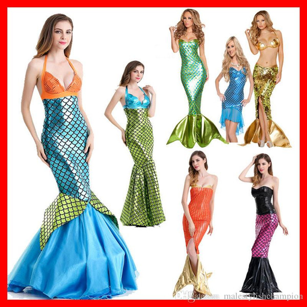 2020 Halloween Mermaid Princess Cosplay Designer Sexy Womens Theme Costume Party Stage Clothes