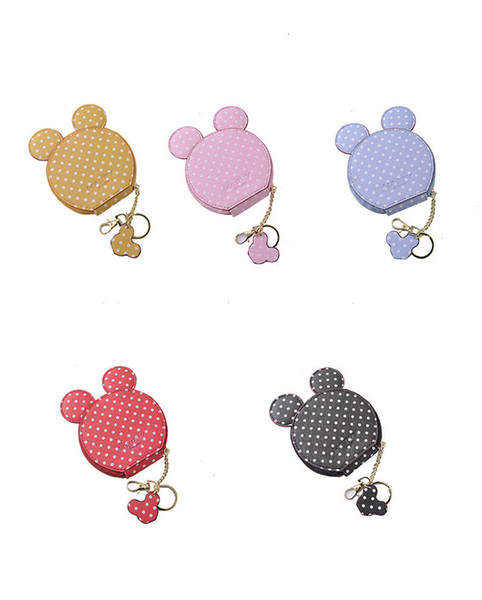 Happy Dream Dot Mini Cute Cartoon Wallet Women Designer Brand Letter Zipper Pocket Cash Coin Purses Wallets Cartoon Pendant A521010