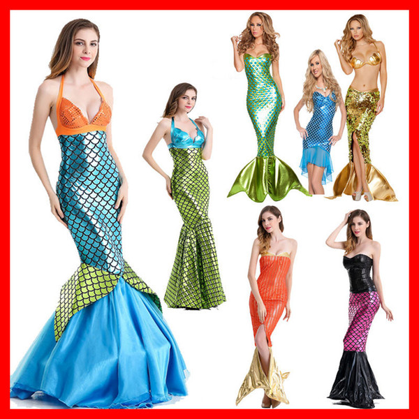 Halloween Mermaid Princess Cosplay Designer Sexy Womens Theme Costume Party Stage Clothes