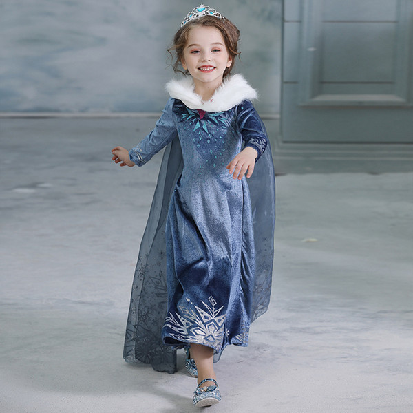 New arrival Baby Girls Dress Winter Children F rozen Princess Dresses Kids Party Costume Halloween Clothing Mascot Costumes