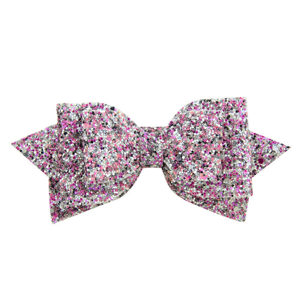 Baby Girl Sequins Bows Barrettes Shiny Glitter Bowknot Hair Clip Hairpin Kids Cute Headwear School Girls Hairclip Hair Accessoires Gift