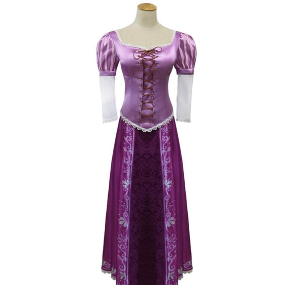 Adult Rapunzel Cosplay Costume Tangled Fancy Dress Womens Halloween Cosplay Tangled Rapunzel Princess Costume Clothes for Girl