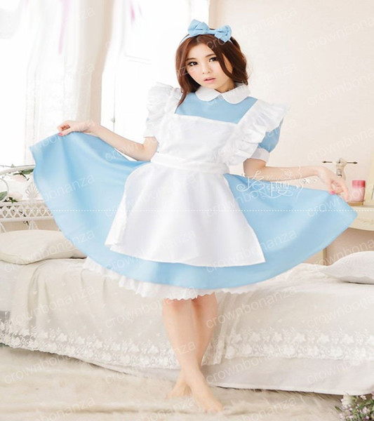 Halloween Maid Costumes Womens Adult Alice in Wonderland Costume Suit Maids Lolita Fancy Dress Cosplay role-playing for Women