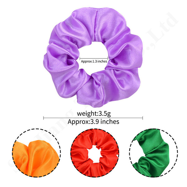 40 Colors Scrunchies Women Solid Satin Hair Ponytail Holder Soft Stretchy Hair Elastic Rope Accessories for Girls Hairband Hot Sell C121008