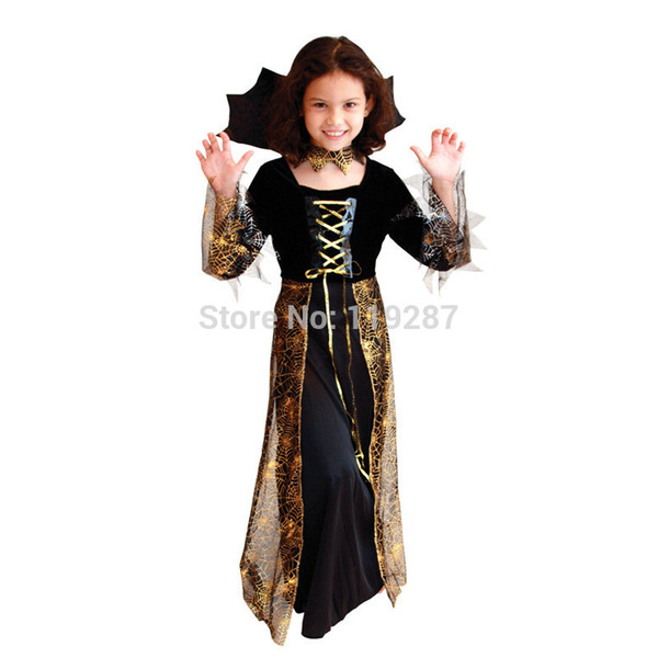 Shanghai Story New Beautiful Spider Girl Children Cosplay Costume Hallowean Party witch Costumes for Kids Cute Dresses