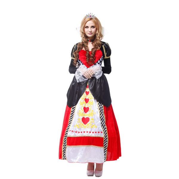 Shanghai story Red Queen princess costumes, women noble queen cosplay costumes, queen of hearts halloween costume for 155-165cm women