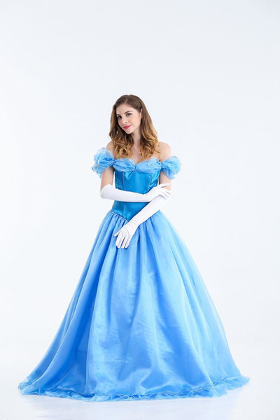 Halloween Costume Women Elegant Princess Dress Blue Halloween Party Cosplay Dress