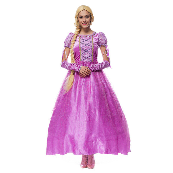 New Princess Dress purple Fairy Costume Retro Court Suit Fairy Tale Theme Costume Host Queen Costume