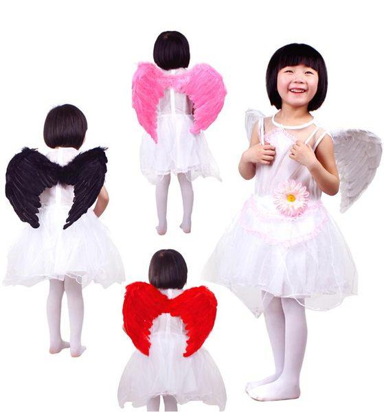 4 colors kid girls Feather Wings Angel Baby Fairy Costume Props Birthday Gift Halloween Party 45X35CM