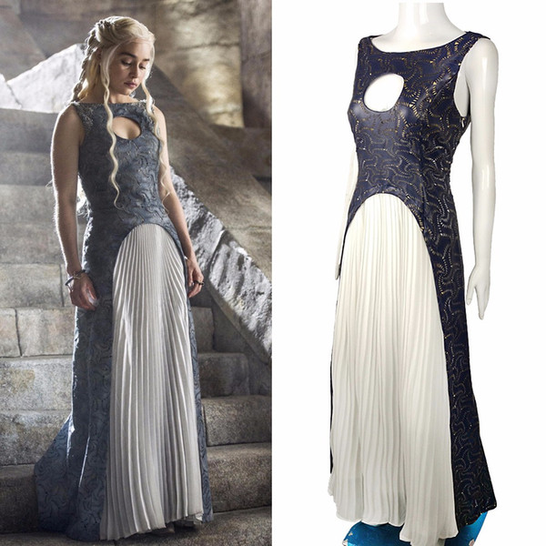 The Game Of Thrones Dress Cosplay Daenerys Targaryen Qarth Dress Leather Costume Halloween and Christmas Party Prop