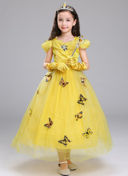 European and American Halloween Children's Dresses Play Snow White Ice Romance Aish Cinderella Bell Sleeping Beauty Airo Princess Dress Chri